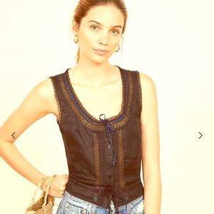 Reformation Shakespeare Linen Top Size Small